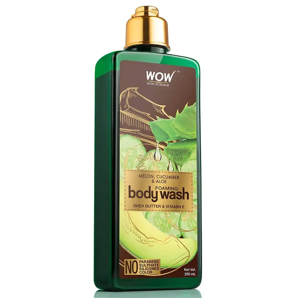 WOW Skin Science Melon & Cucumber with Aloe Foaming Body Wash,  250 ml  for All Skin Types