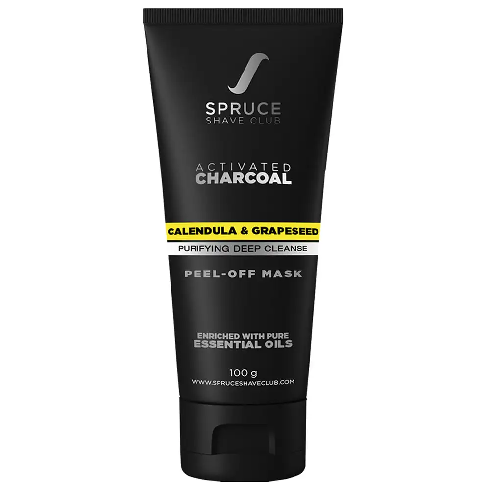 Spruce Shave Club Activated Charcoal Peel Off Mask,  100 g  Calendula & Grapeseed