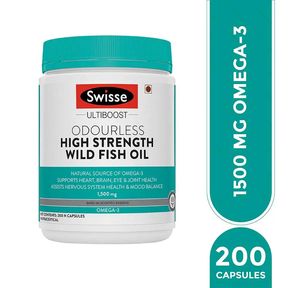 Swisse Ultiboost High Strength Odourless Wild Fish Oil 1500mg,  200 capsules