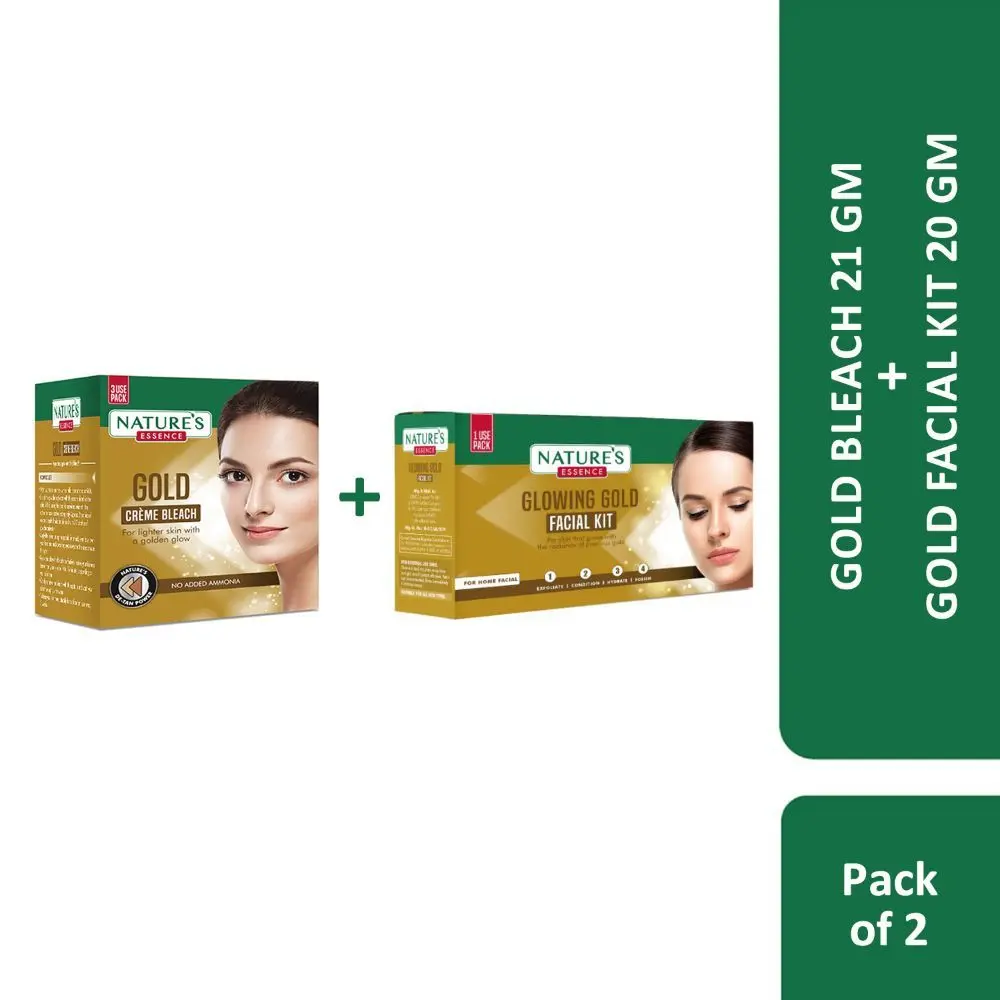 The Gold Facial single use kit 20g,Gold Creme Bleach 21g