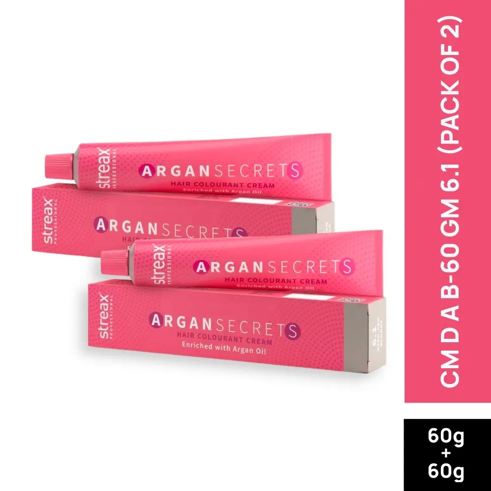 Streax Professional Argan Secret Hair Colourant Cream CM D A B-60 GM 6.1 (60 g) (Pack of 2)