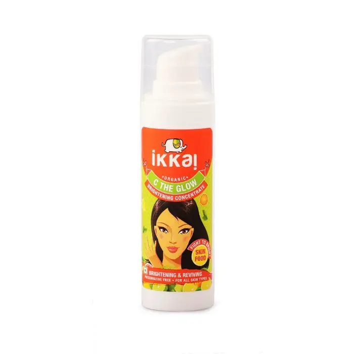 IKKAI Organic C The Glow Brightening Concentrate | Vitamin C & E | Niacinamide | Chemical Free Face Serum | All Skin Types | 30ml