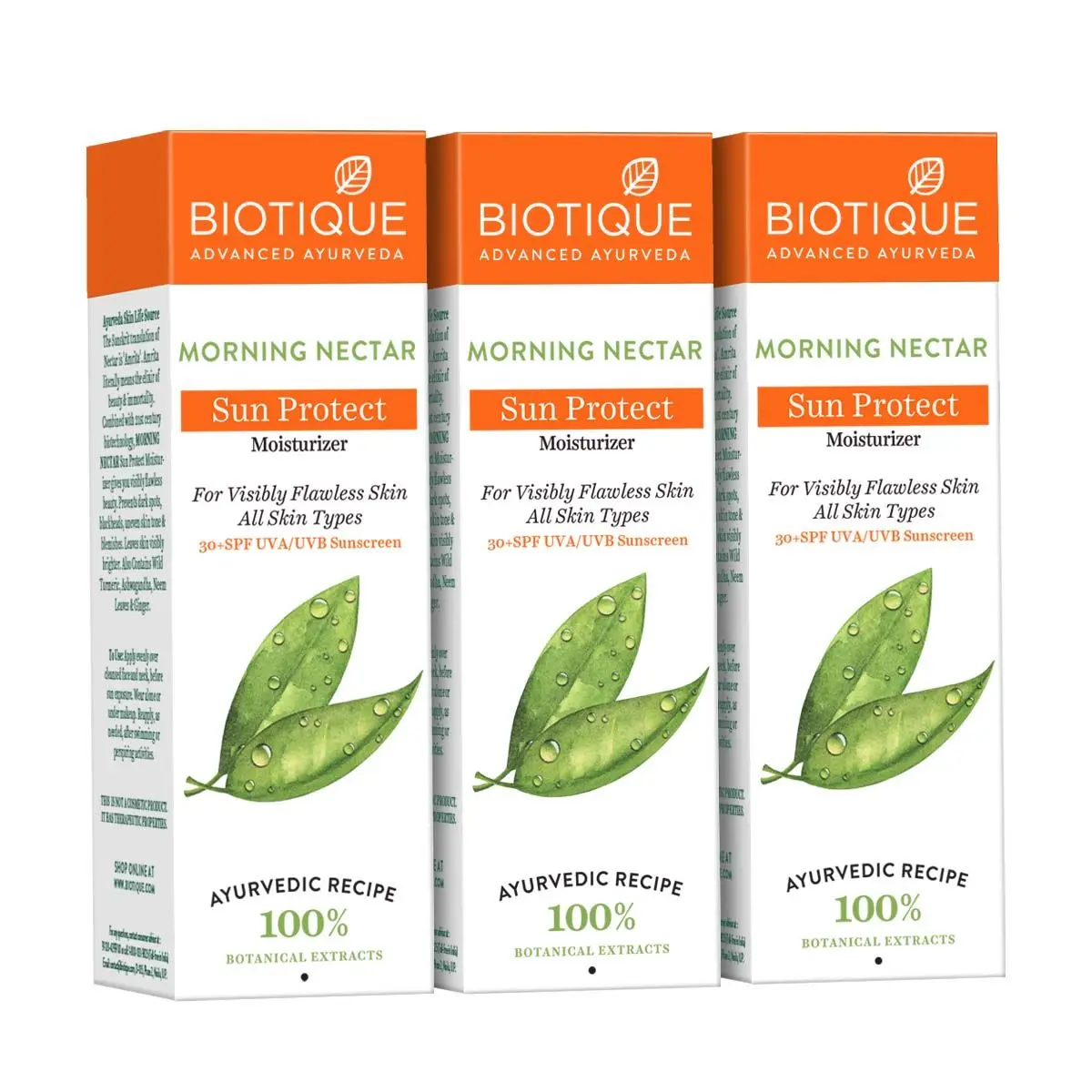 Biotique Morning Nectar Sun Protect Moisturizer (120 ml) pack of 3