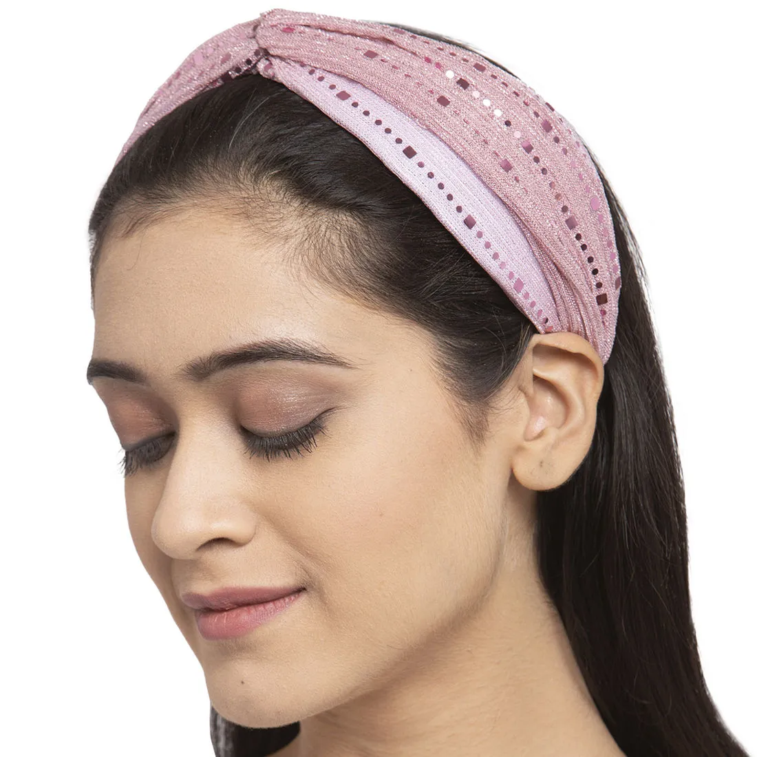 Ferosh Pink Lace Shimmer Hairband