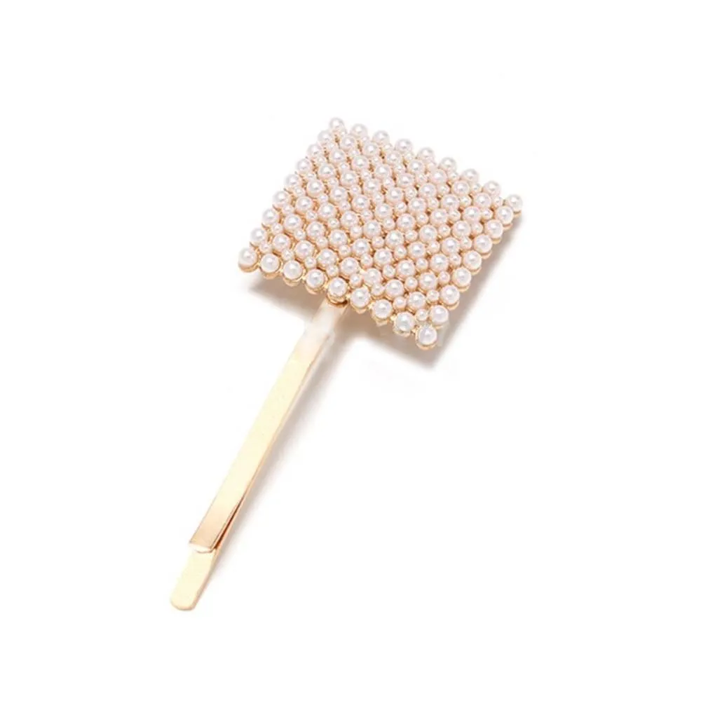 Ferosh Ava Square Magic Golden Pearl Hairpin