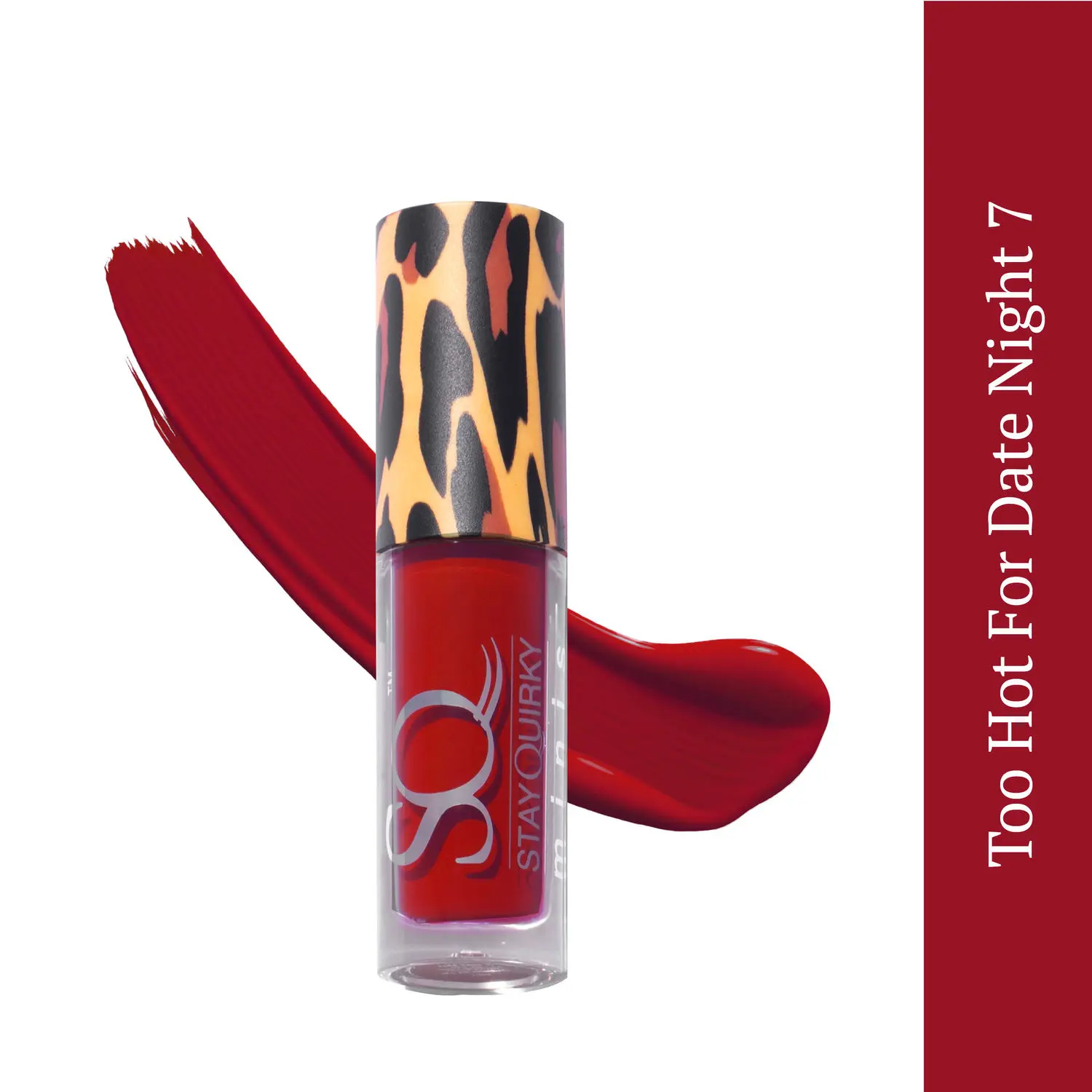 Stay Quirky Mini Liquid Lipstick Red - Too Hot For Date Night 7 | Highly Pigmented | Non-drying | Long Lasting | Easy Application | Water Resistant | Transferproof | Smudgeproof (1.6 ml)