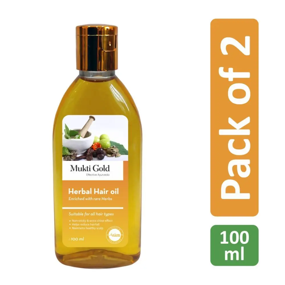 Axiom Mukti Gold Herbal Hair Oil 100 ml (Pack of 2) 200 g