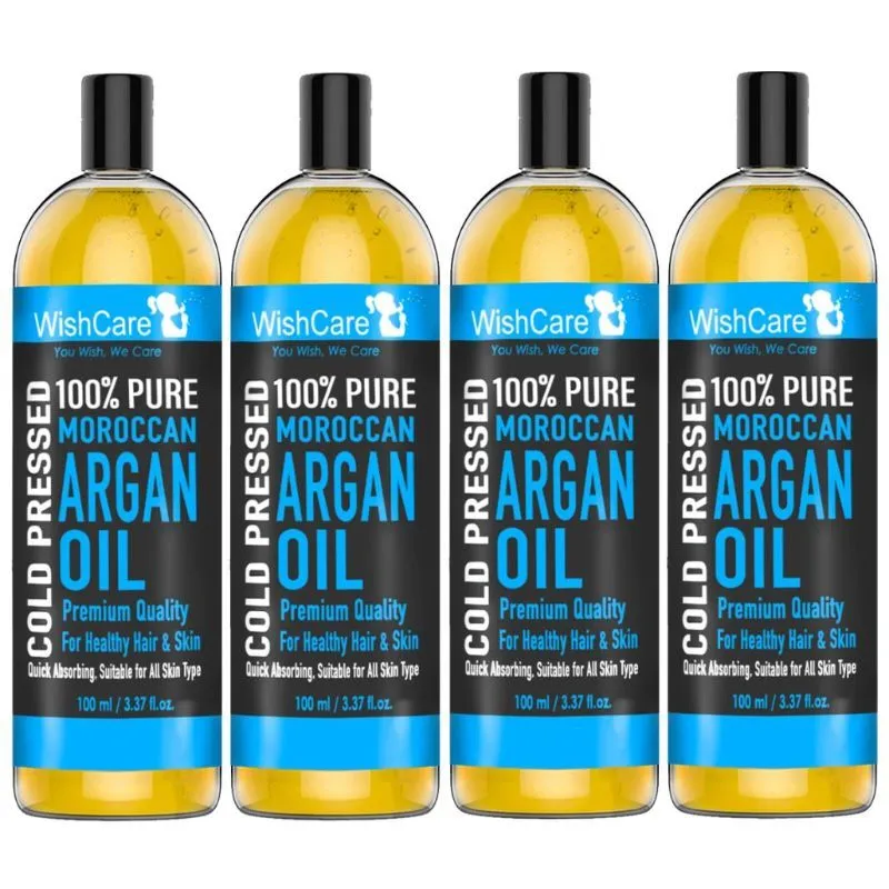 Wishcare 100% Pure Cold Pressed & Natural Moroccan Argan Oil (Pack Of 4)