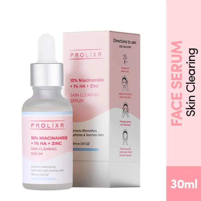 Prolixr 10% Niacinamide + 1% Hyaluronic Acid + Zinc Skin Clearing Serum