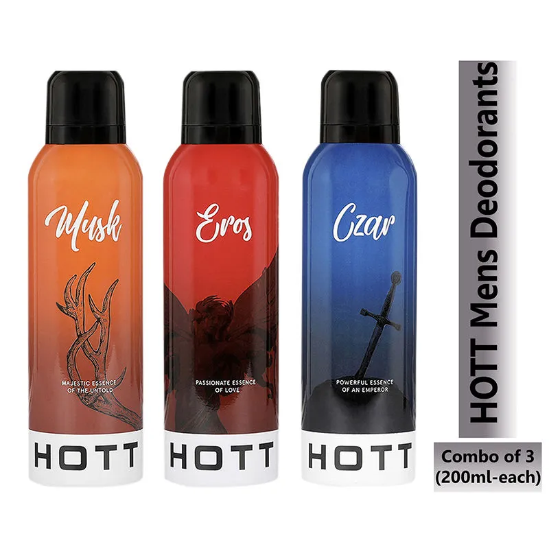 Hott Czar Eros Musk Deodorant For Men - Pack Of 3