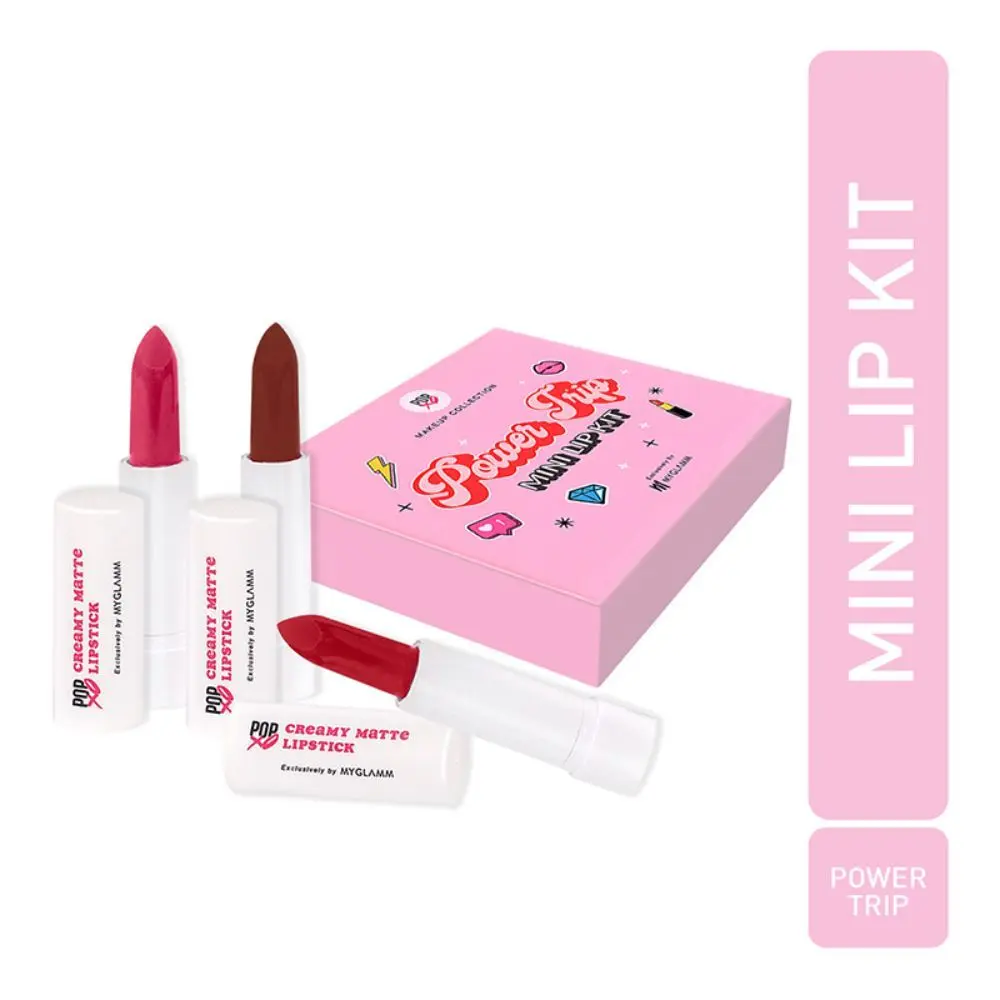 MyGlamm POPxo Makeup Collection - Power Trip - Mini Lip Kit-Power Trip (3X2.5 g)