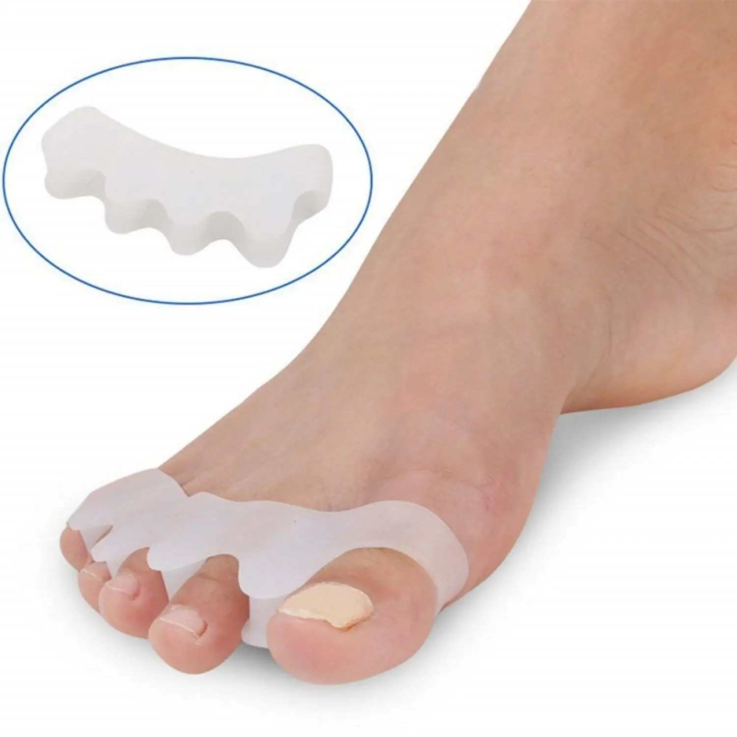 Bronson Professional Toe spacer, toe separator, hammer toe corrector, toe straightener – free size – 1 pair