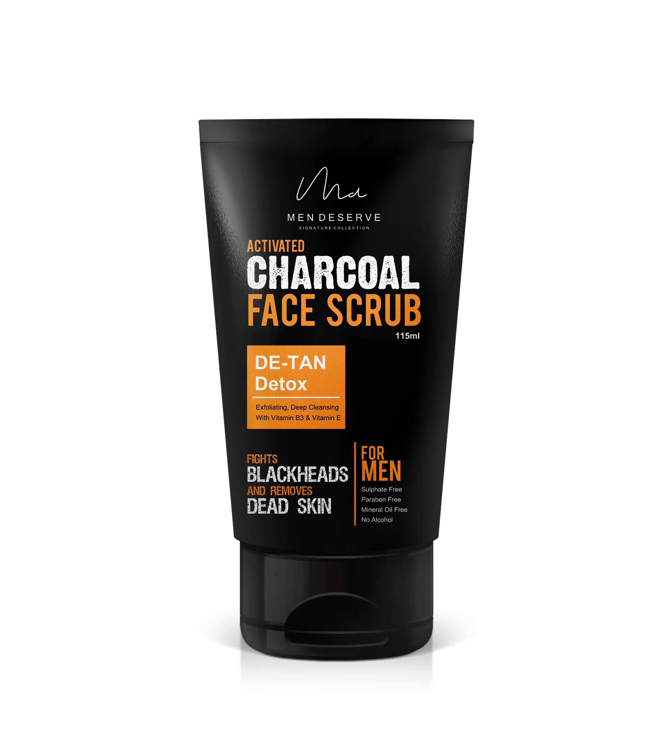 MEN DESERVE Activated Charcoal Face Scrub For D-TAN and Detox