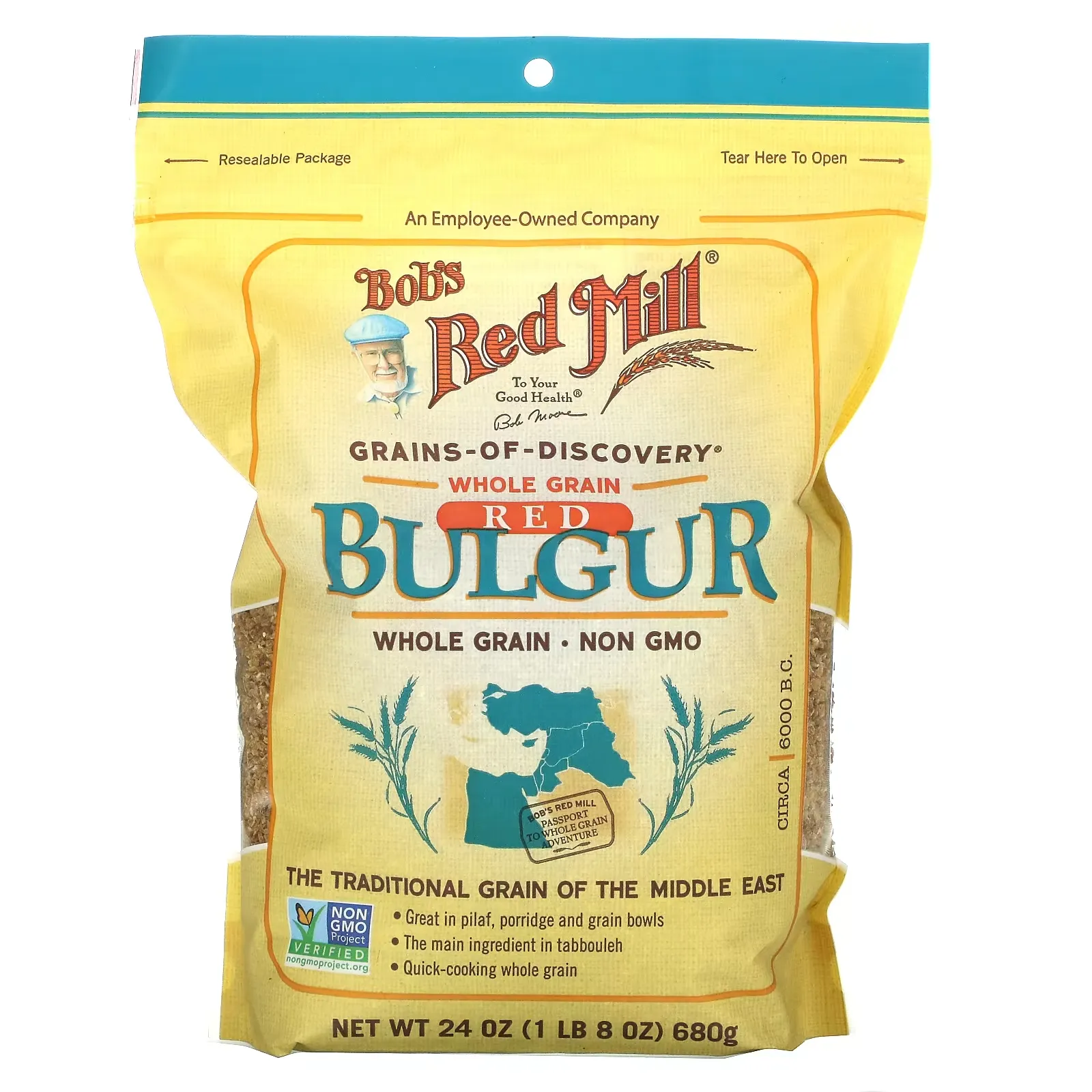 Red Bulgur, Whole Grain, 24 oz (680 g)