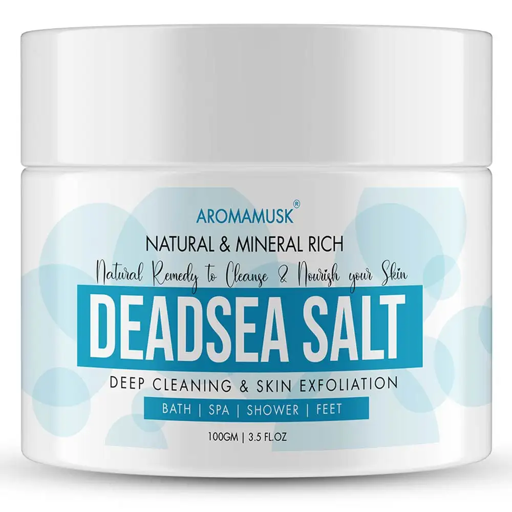 AromaMusk Natural and Mineral Rich Dead Sea Salt,  100 g  for All Skin Type