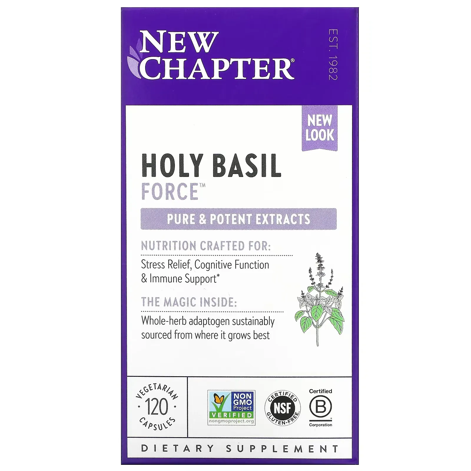 Holy Basil Force, 120 Vegetarian Capsules