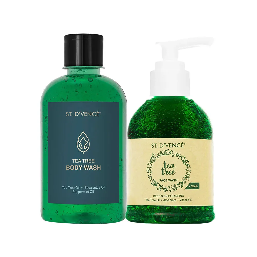 St. D'vence Essential Tea Tree Oil Body + Face Wash Combo