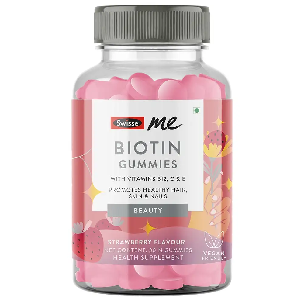 SwisseMe Biotin with Vitamin B12 C & E,  30 gummies  Unflavoured