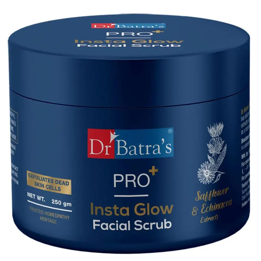 Dr Batra's Pro+ Insta Glow Facial Scrub,  250 g  Safflower & Echinacea Extracts