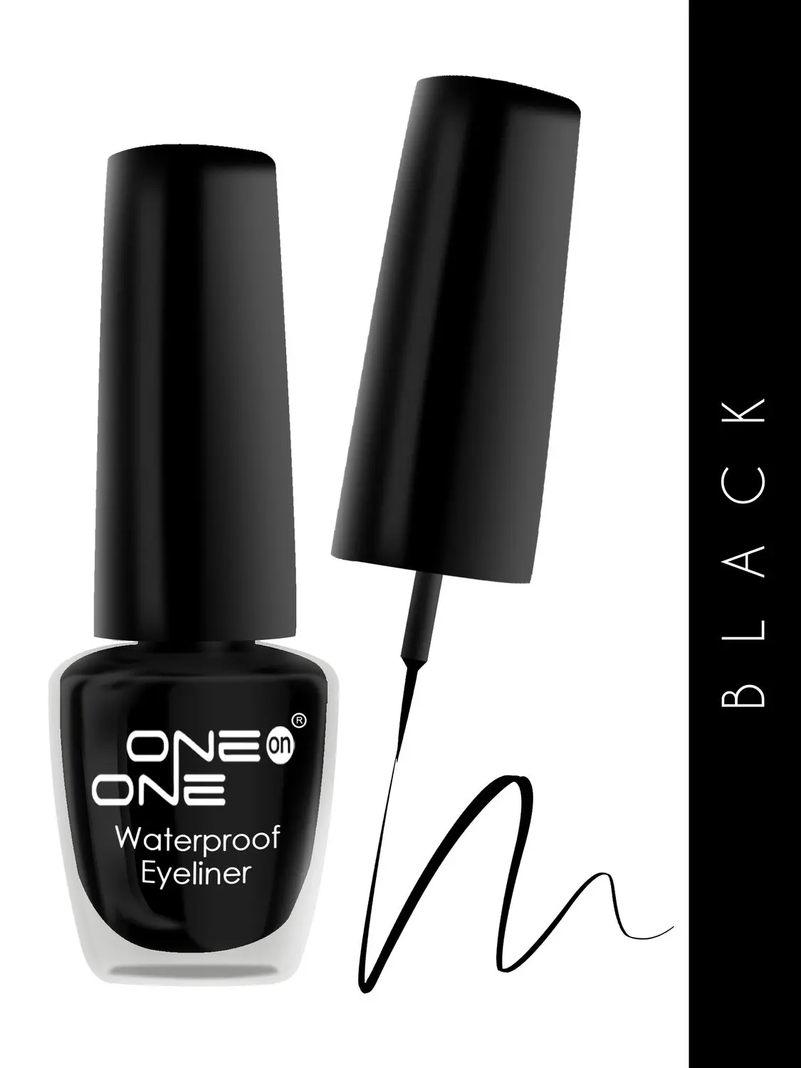 ONE on ONE 24 Hrs Long Lasting & Waterproof Eyeliner, Black (5 ml)