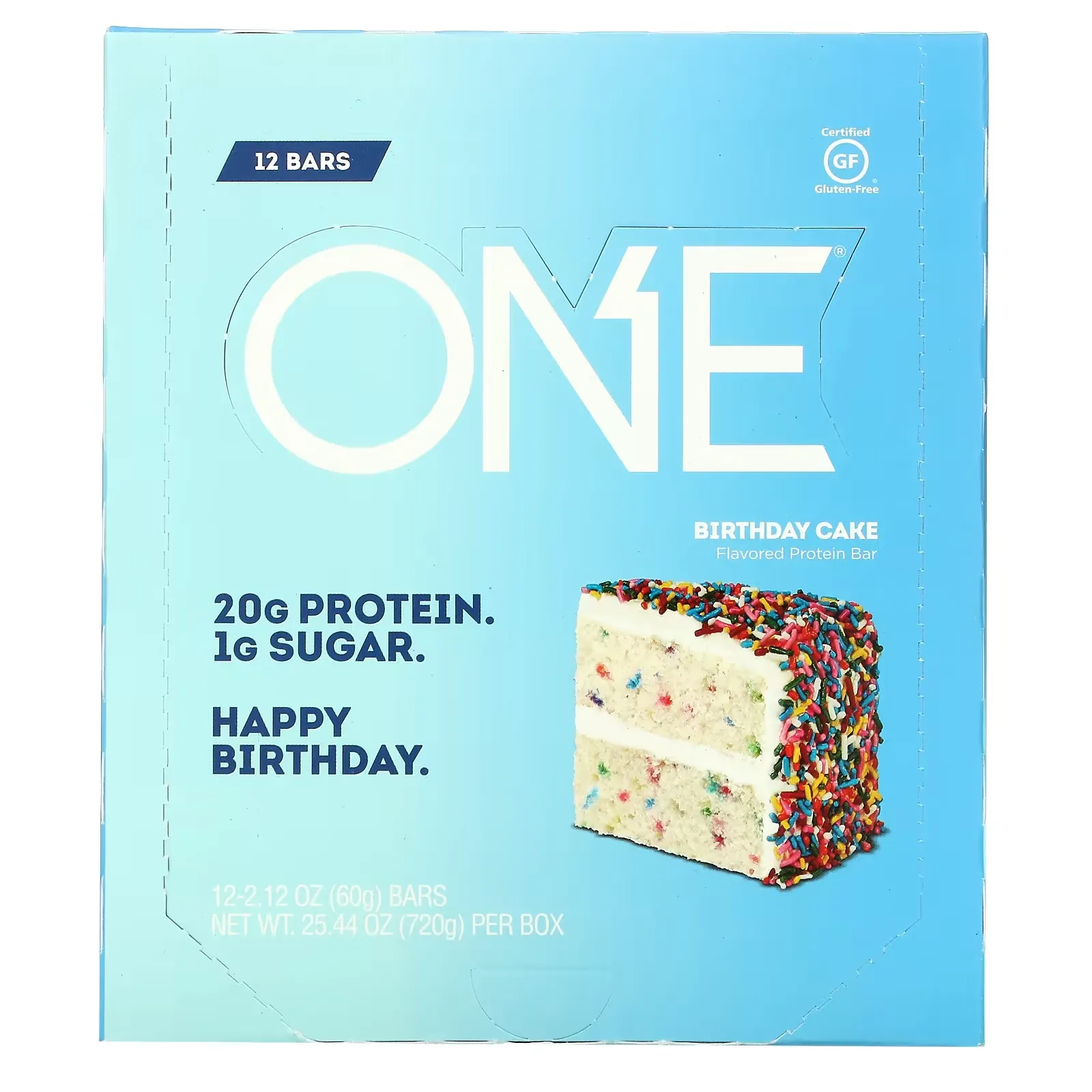 ONE Bar, Birthday Cake, 12 Bars, 2.12 oz (60 g) Each