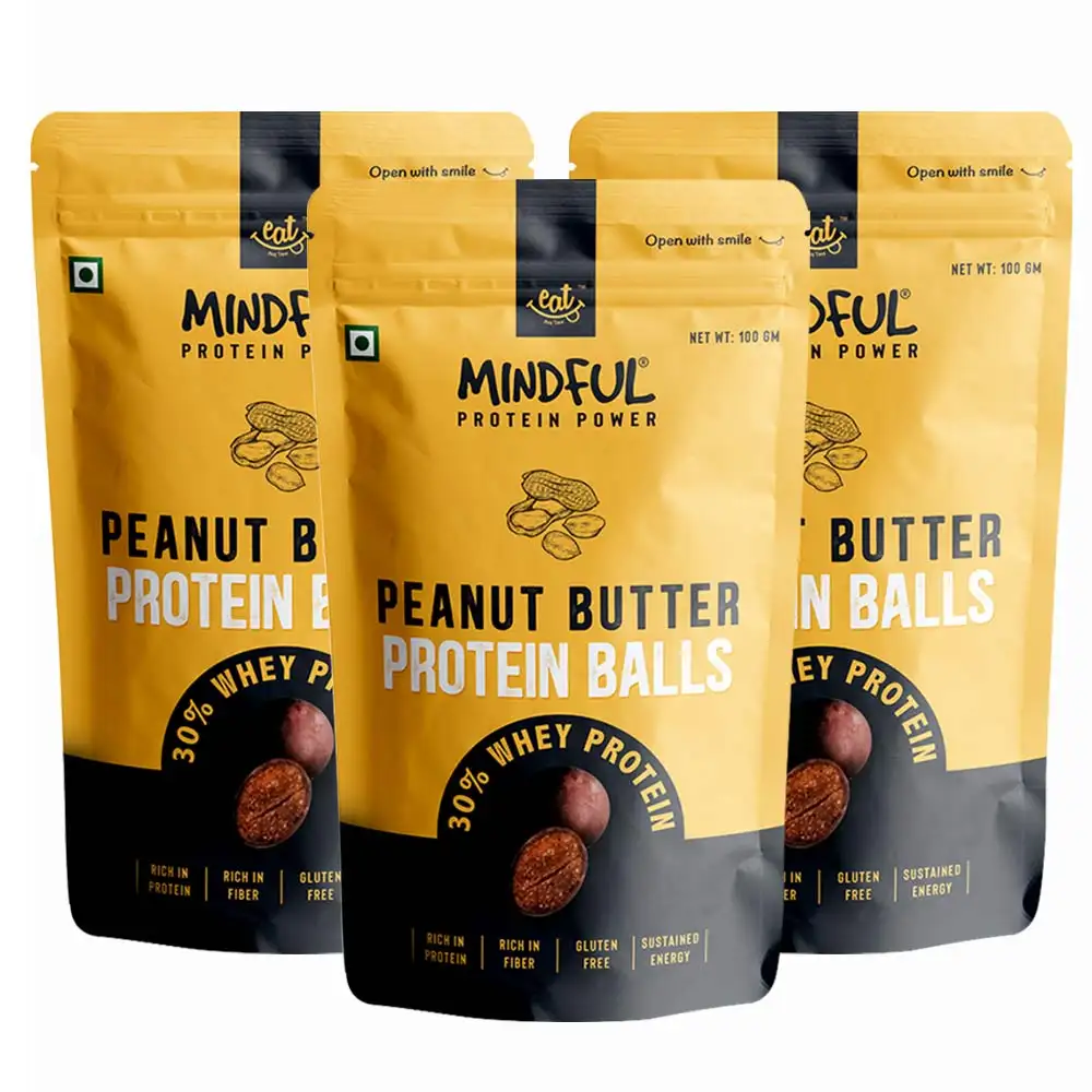 Eat Anytime Protein Balls,  100 g  Peanut Butter Pack of 3