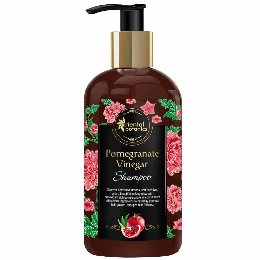 Oriental Botanics Pomegranate Vinegar Shampoo,  300 ml  for Healthy, Strong Hair with Antioxidant Boost & Moroccan Argan Oil