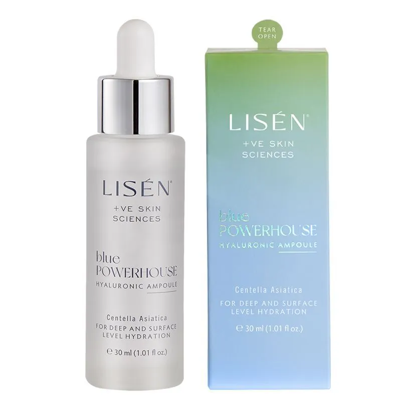 LISEN Blue Powerhouse Hyaluronic Ampoule/ Face Serum For Deep Hydration With Centella Asiatica