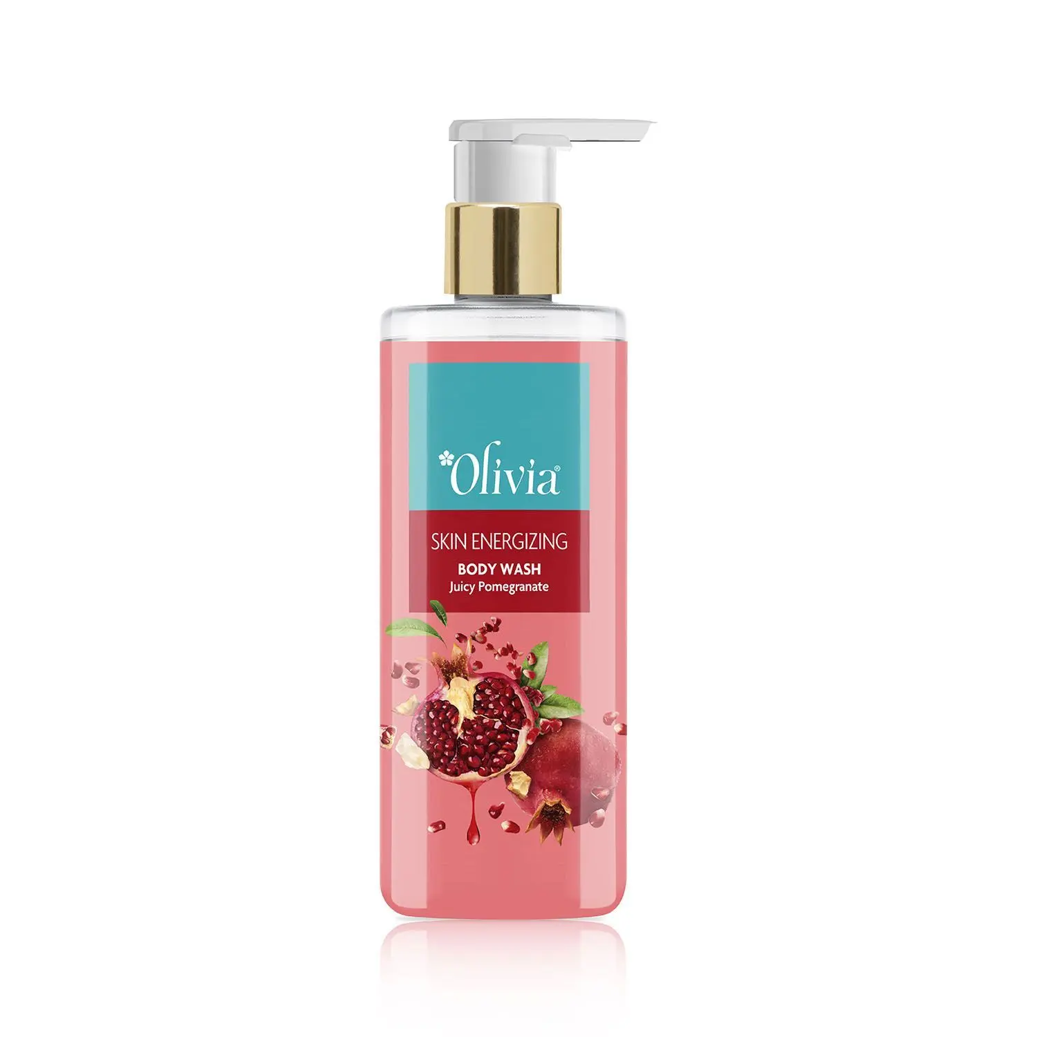 Olivia Body Wash, Skin Energizing Shower Gel with Juicy Pomegranate 250ml - Free from Paraben, Silicone, Harmful Chemicals