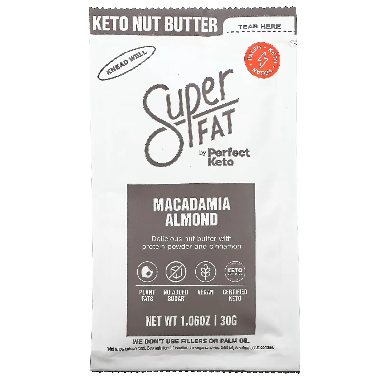 Keto Nut Butter, Macadamia Almond, 1.06 oz (30 g)