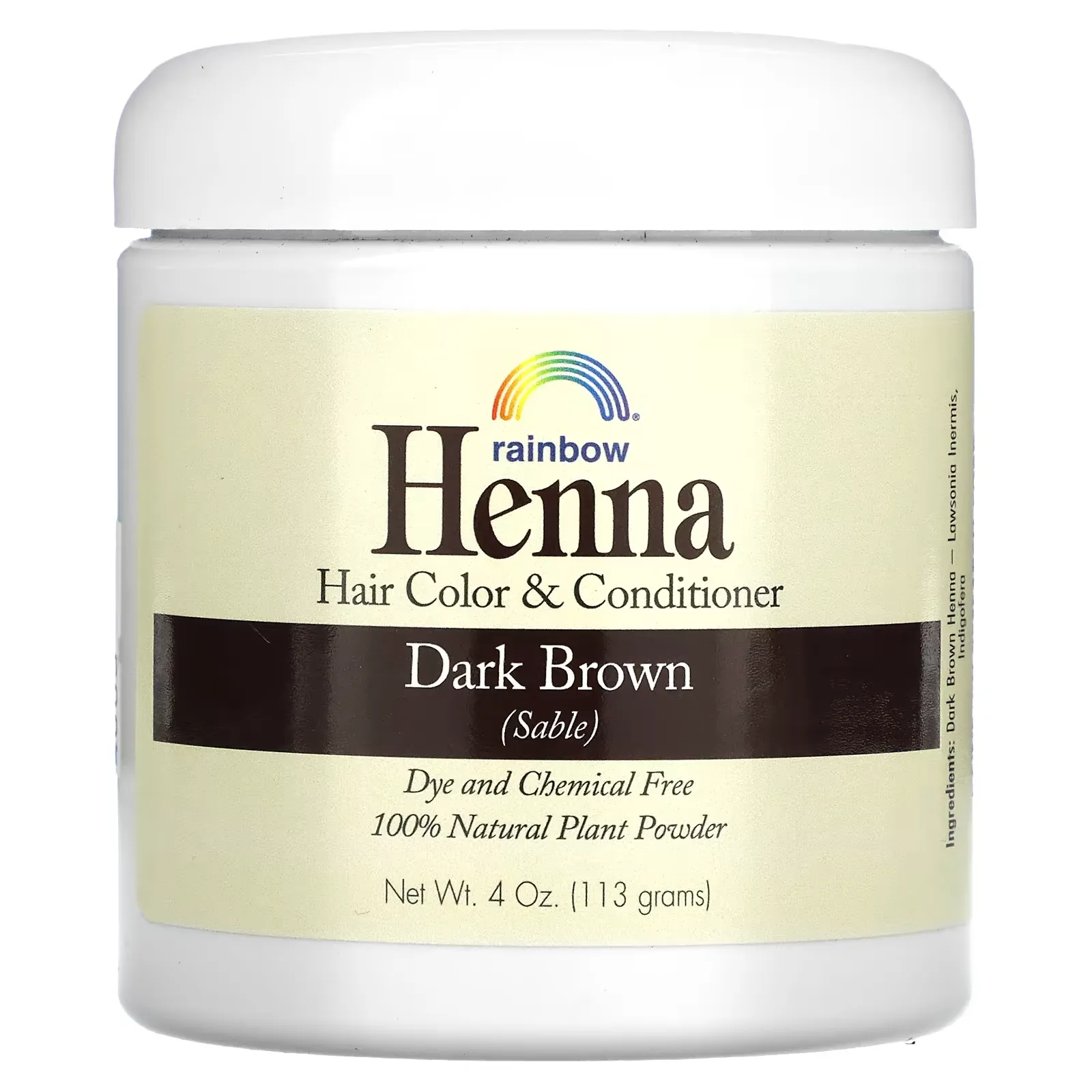 Henna, Hair Color & Conditioner, Dark Brown (Sable), 4 oz (113 g)