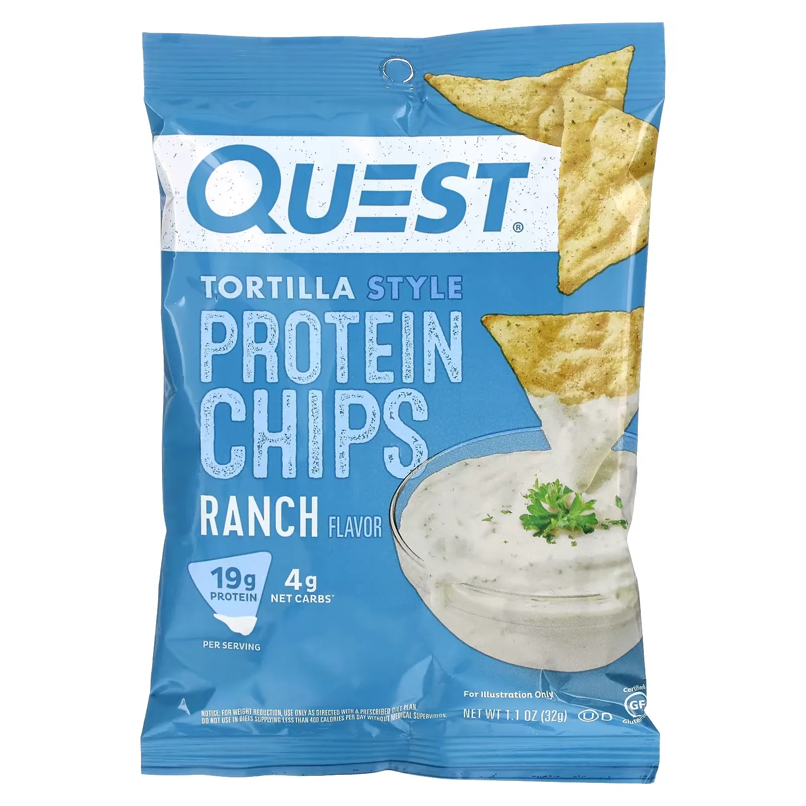 Tortilla Style Protein Chips, Ranch, 12 Bags, 1.1 oz (32 g)