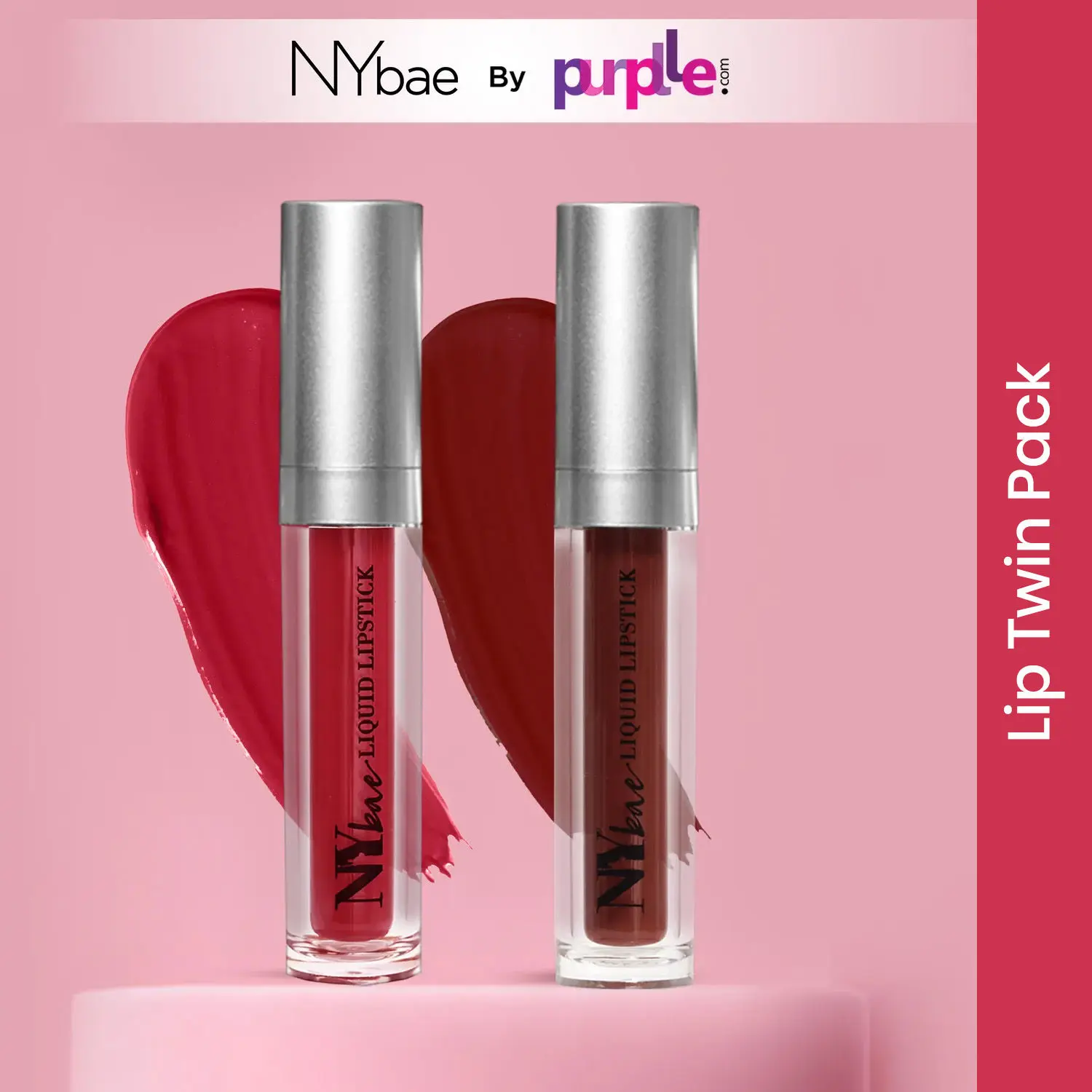 NY Bae Twin Confessions Lip Combo | Pack of 2 | Moisturizing | Long Lasting | Red & Maroon Lipstick (9ml)