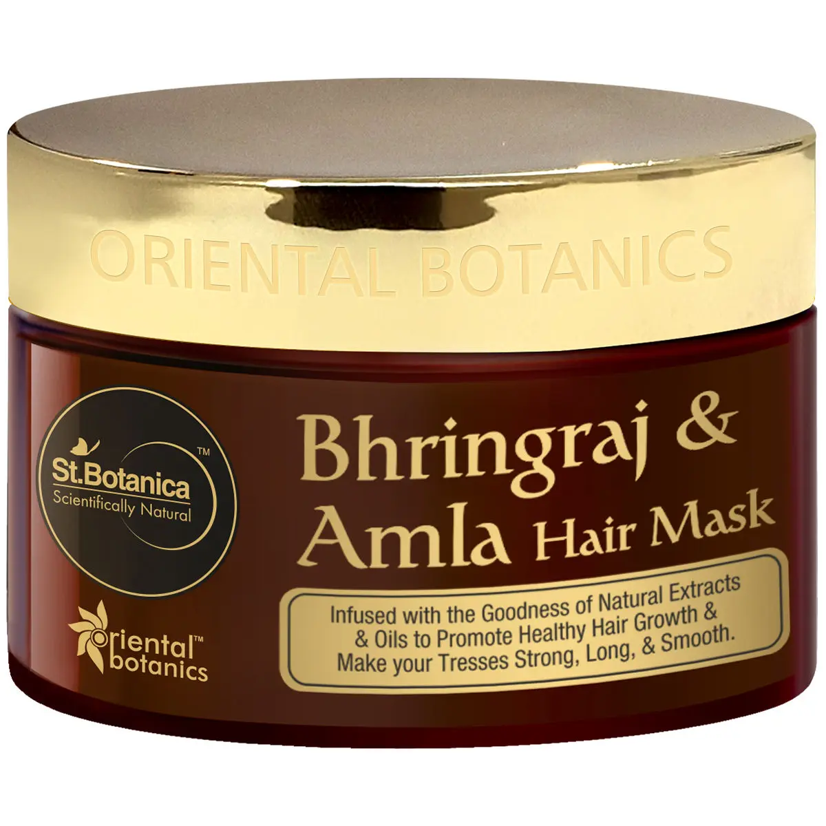 Oriental Botanics Bhringraj & Amla Hair Mask, No SLS/Sulphate, Paraben, 200ml - For Long, Strong & Smooth Hair - Strengthens Hair, Promotes Growth