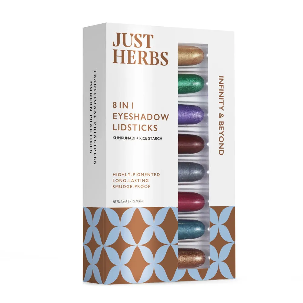 Just Herbs 8 In 1 Eye Shadow Lidsticks Highly-pigmented Long-lasting Smudge-proof - Infinity-beyond