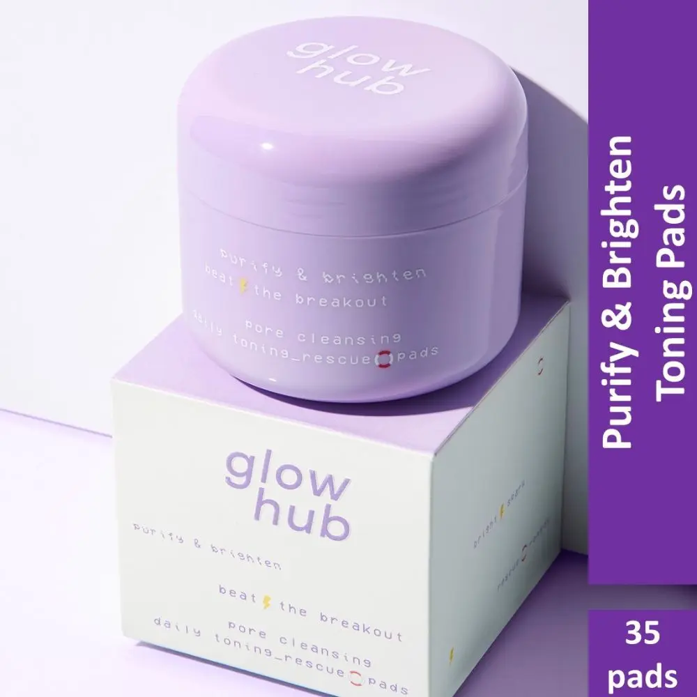 Glow Hub | Purify & Brighten Pore Rescue Lifesaver Toning pads (35 Pads) | Black tea extract, Blueberry, Salicylic Acid, Willow bark | Brightening, Detoxifying