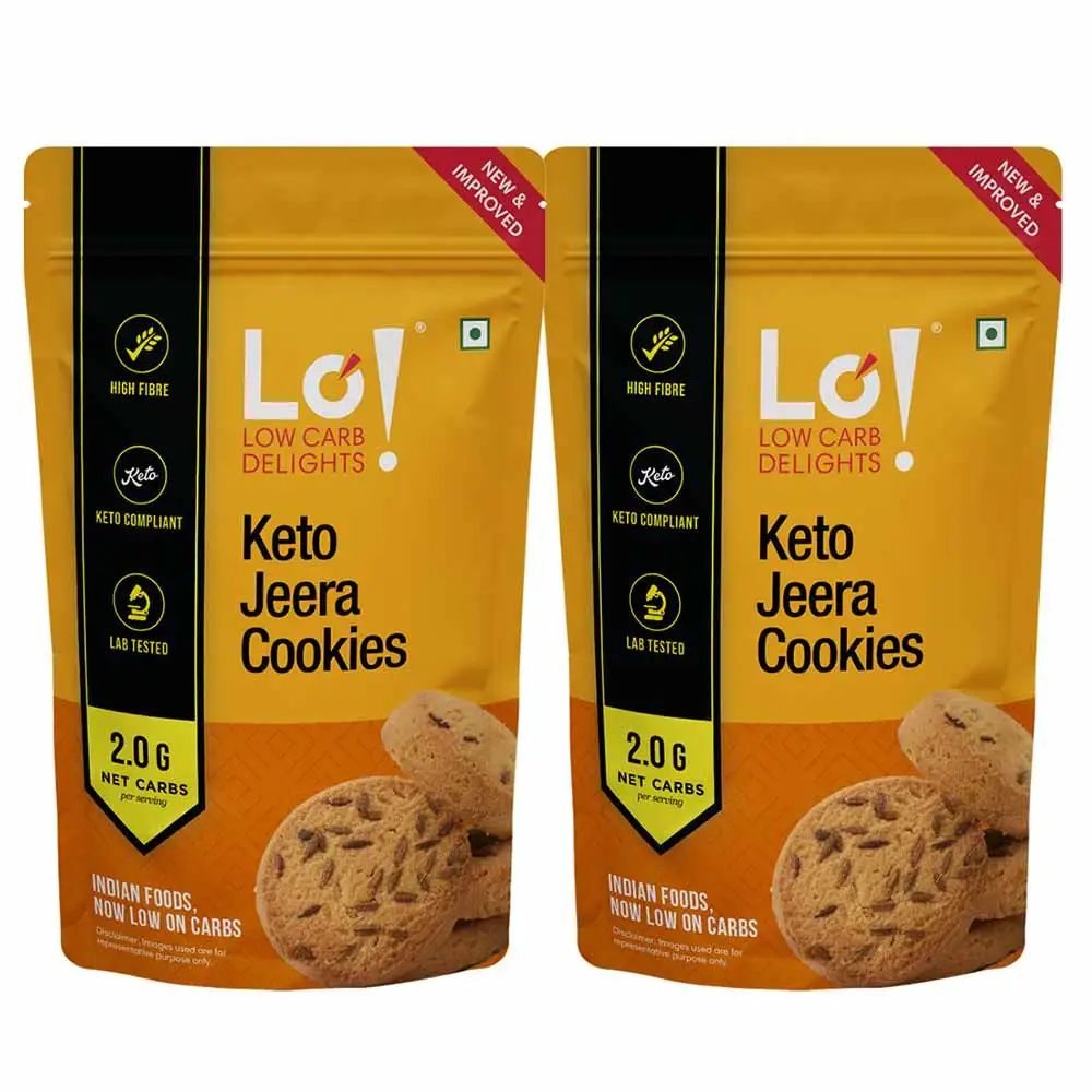 Lo! Foods Keto Cookie,  Jeera (Pack of 2)  200 g