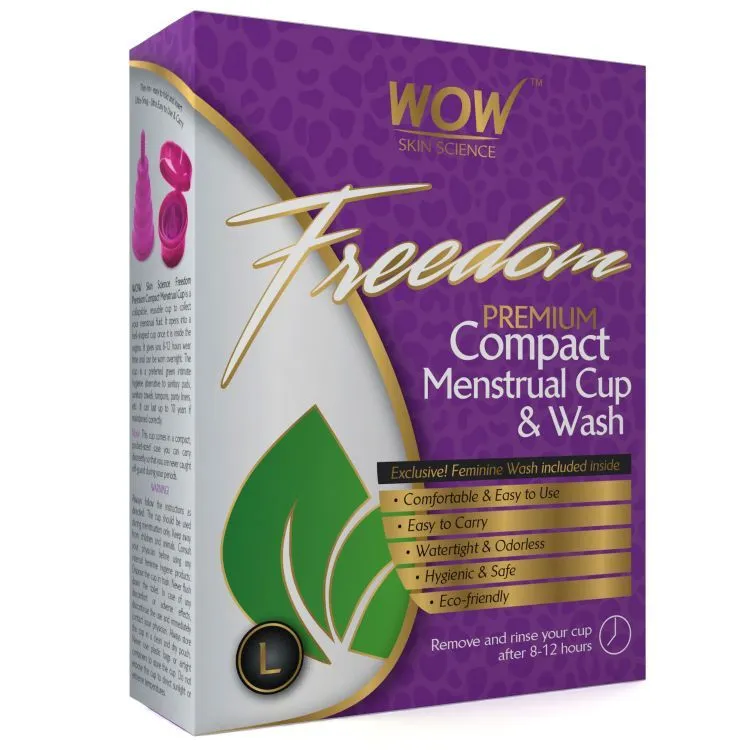 WOW Freedom Reusable Menstrual Cup and Wash Post Childbirth - Large (Above 30 Years)