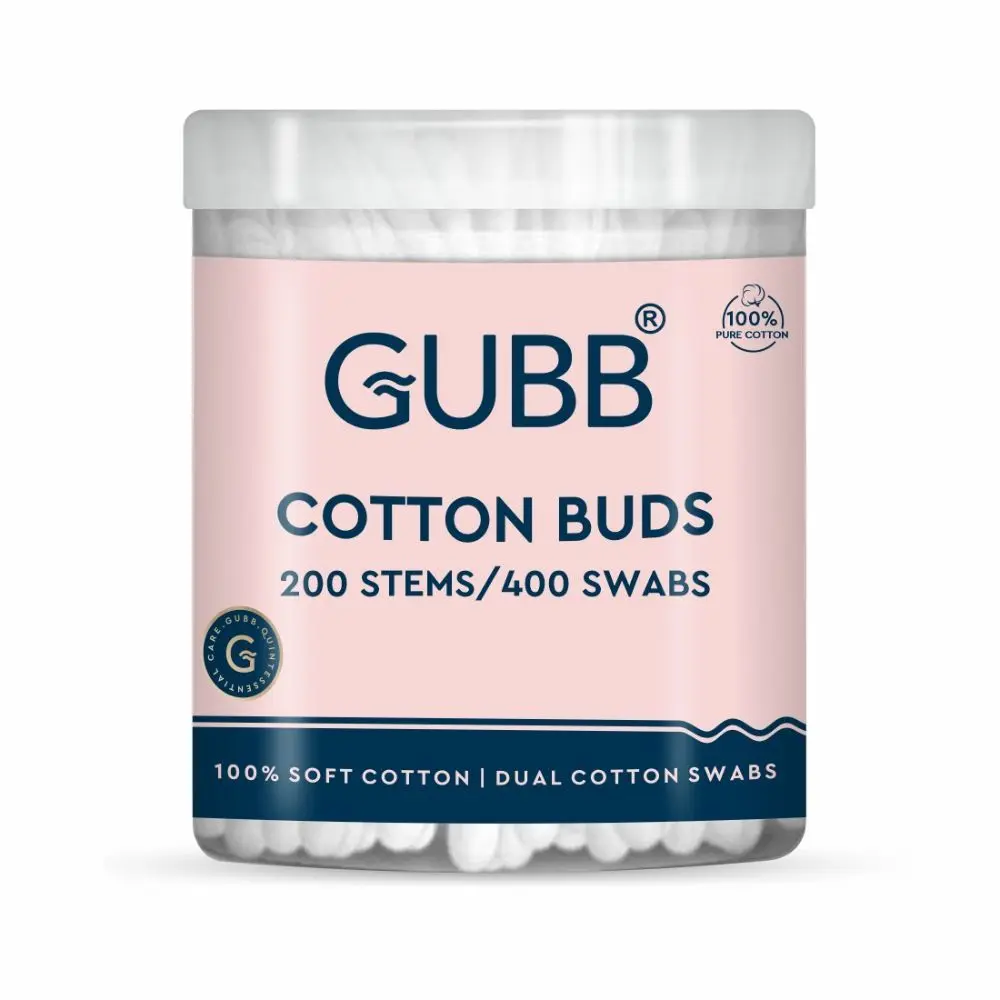 GUBB 100% Pure Cotton Earbuds, Regular - 200 Buds
