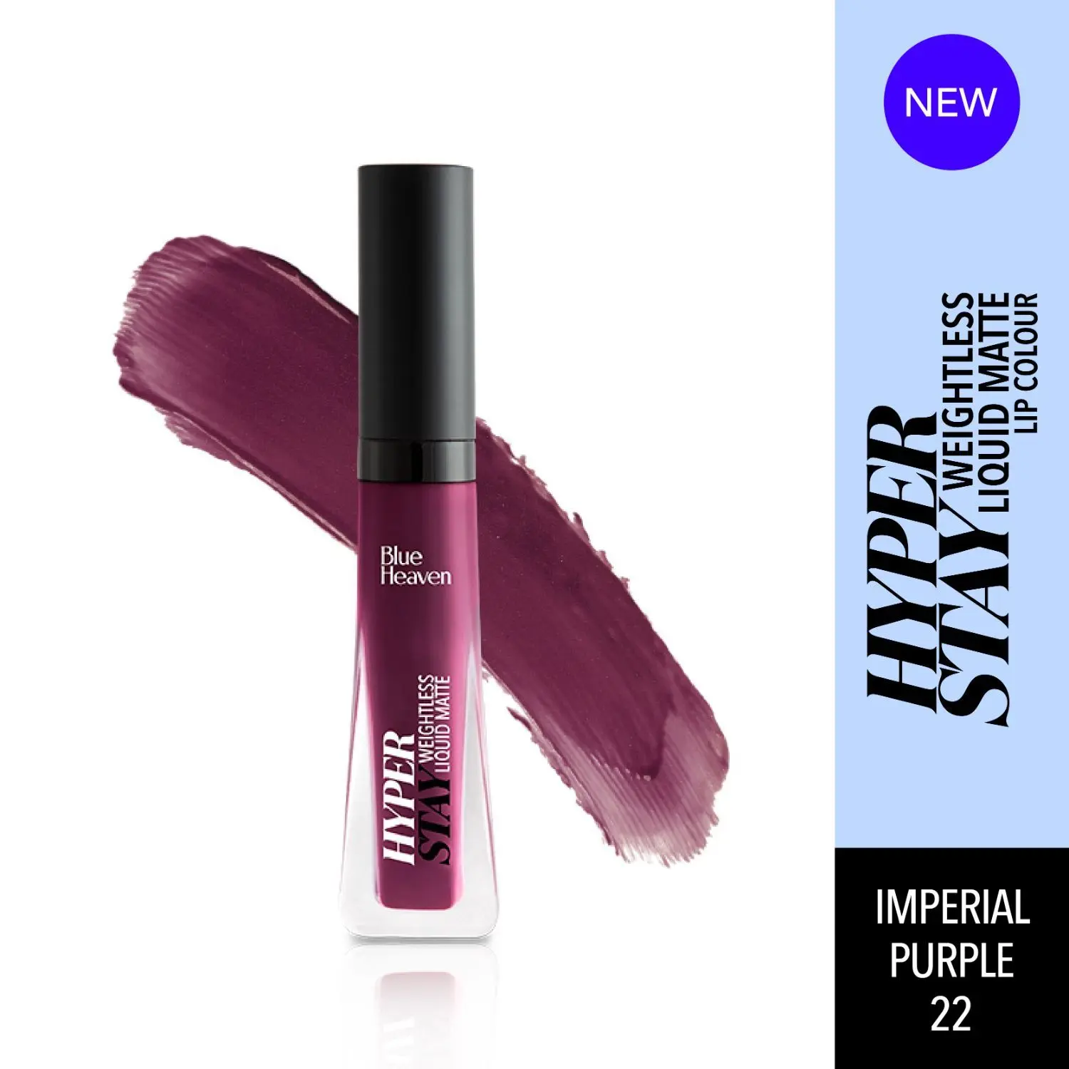 Blue Heaven Hyperstay Weightless Liquid Matte Lipcolor, Imperial Purple -22, 6ml