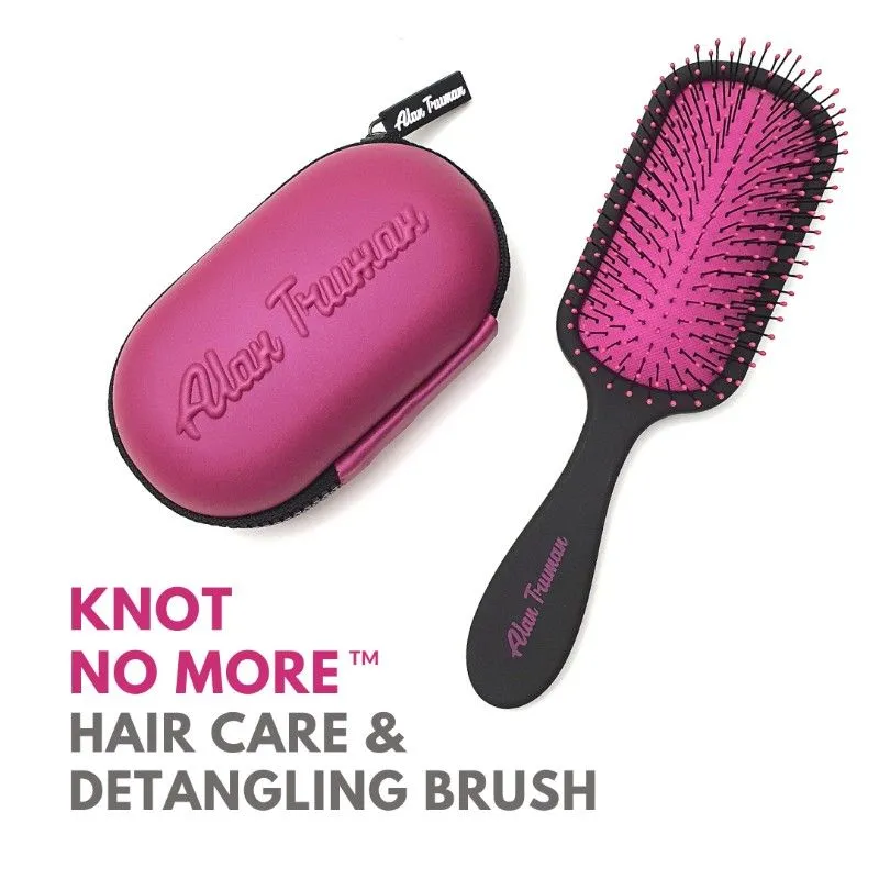 Alan Truman Knot No More Detangling & Hair Care Brush - Pink Hot Glare