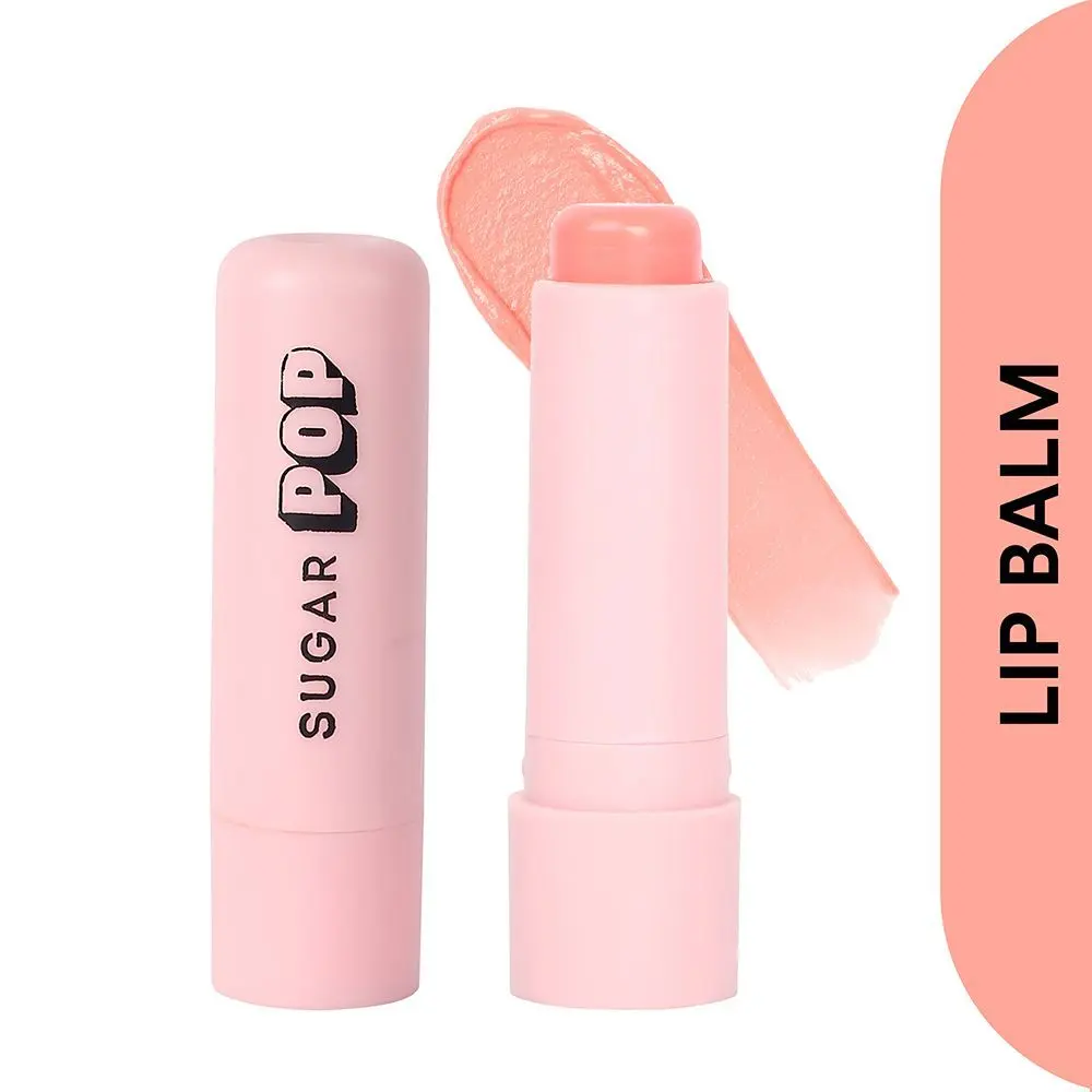 SUGAR POP Nourishing Lip Balm 05 Peach - 4.5 gms – Tinted Lip Moisturizer for Dry and Chapped Lips, Enriched with Castor Oil for Ultimate Lip Care, Intense Hydration and UV protection l SPF Infused Lip Care for Women