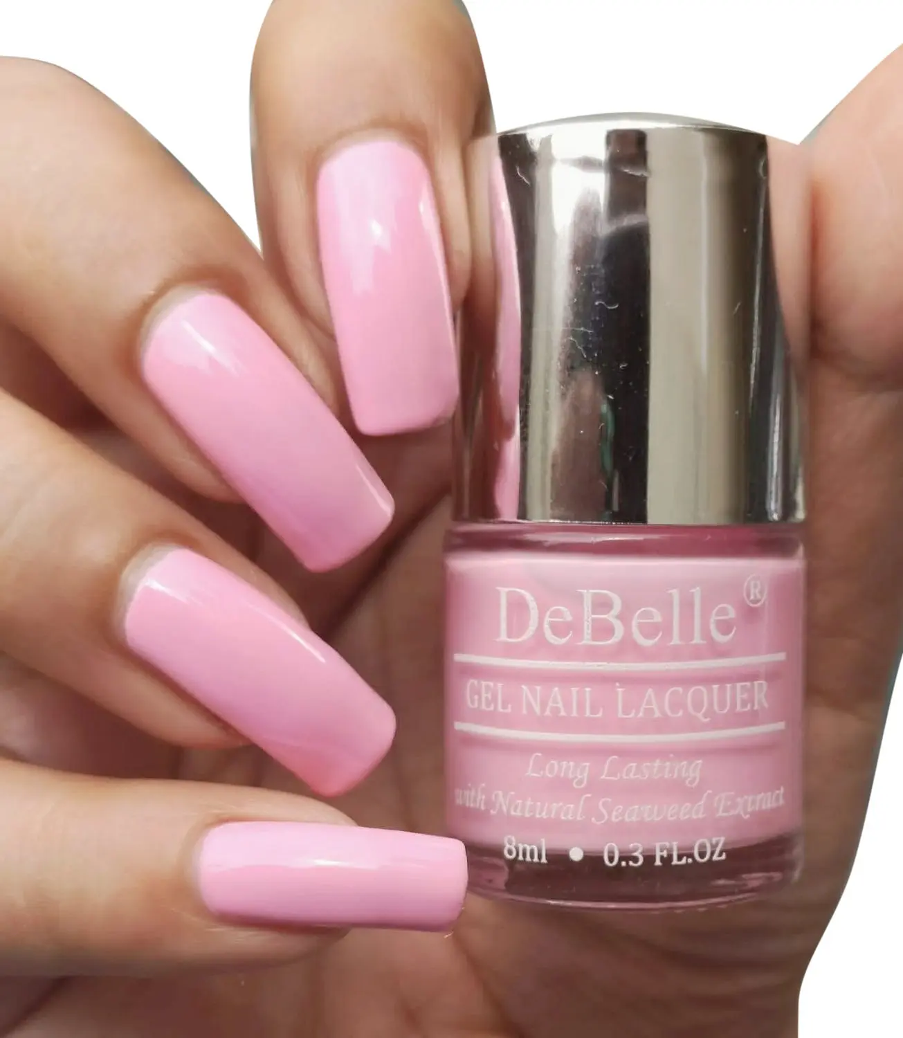 DeBelle Gel Nail Lacquer Creme Cherry Macaron-Powder Pink, Creme, (8 ml)