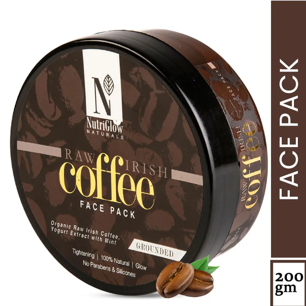 NutriGlow NATURAL'S Raw Irish Coffee Face Pack With 100% Organic Raw Irish Coffee, 200 gm