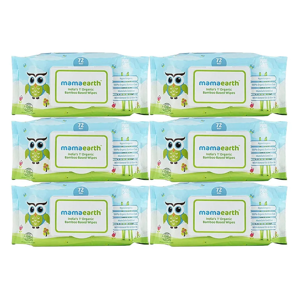 Mamaearth India's First Organic Bamboo Based Baby Wipes - Pack Of 6