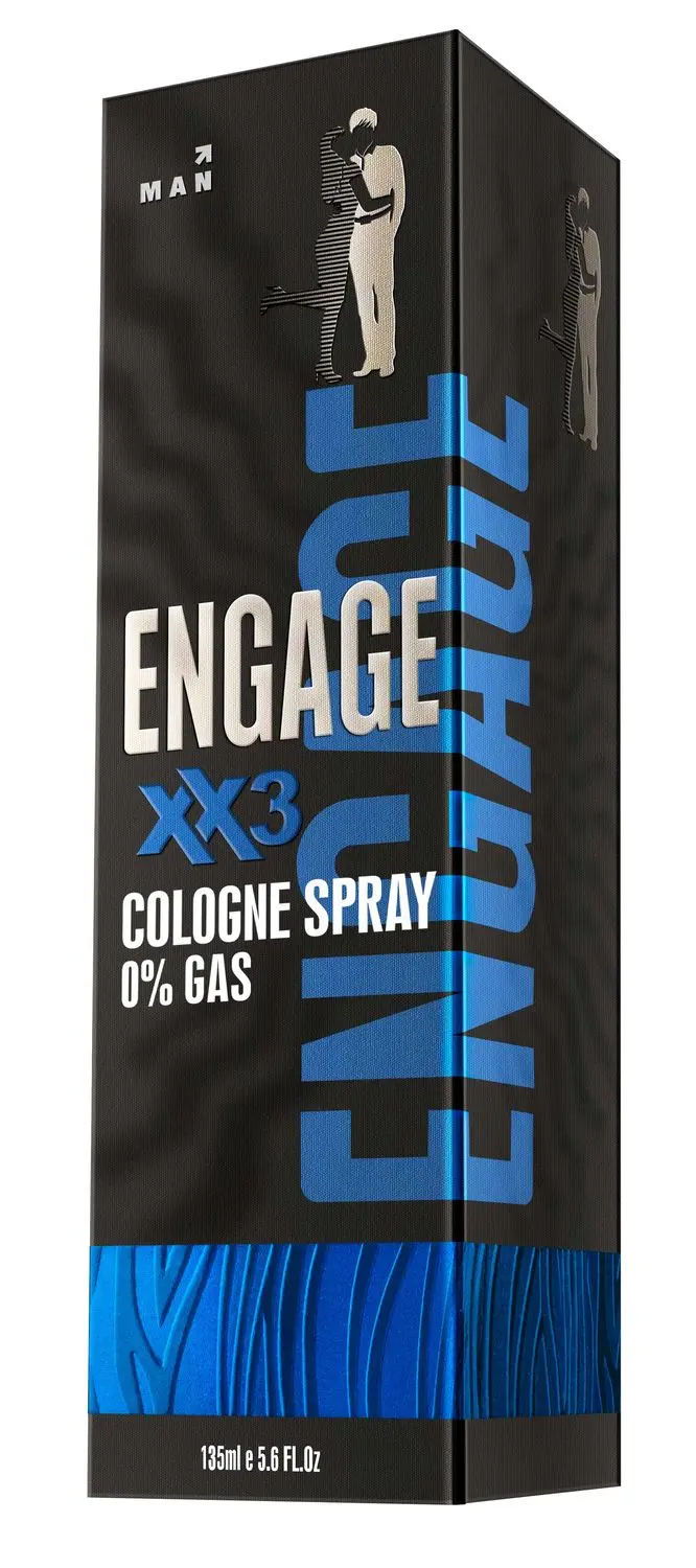 Engage XX3 Cologne No Gas Perfume for Men, Spicy and Woody, Skin Friendly, 135ml