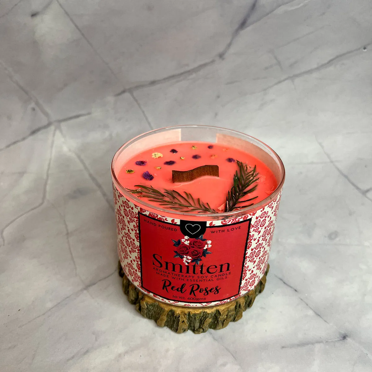 Smitten Aromatherapy Candle Red Roses (400gms)