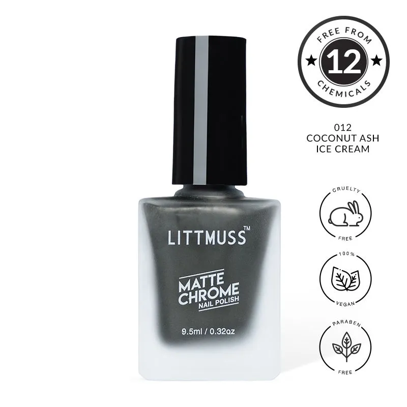 Littmuss Nail Polish Matte Chrome Nail Paint - Coconut Ash Ice Cream - 012