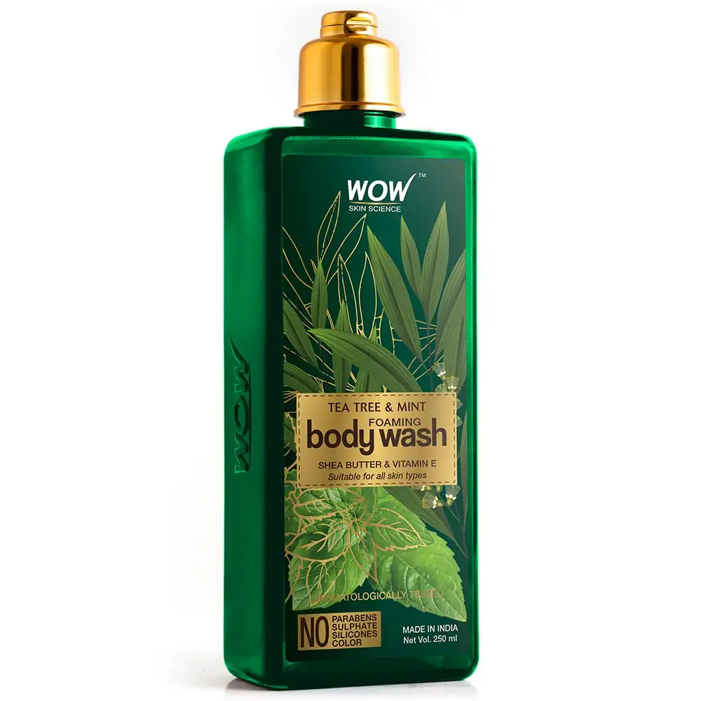 WOW Skin Science Tea Tree & Mint Foaming Body Wash,  250 ml  Shea Butter & Vitamin E