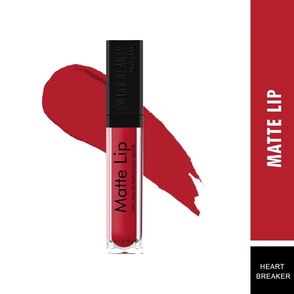 Swiss Beauty Matte Lip Ultra Smooth Matte Liquid Lipstick - 34 Heart Breaker